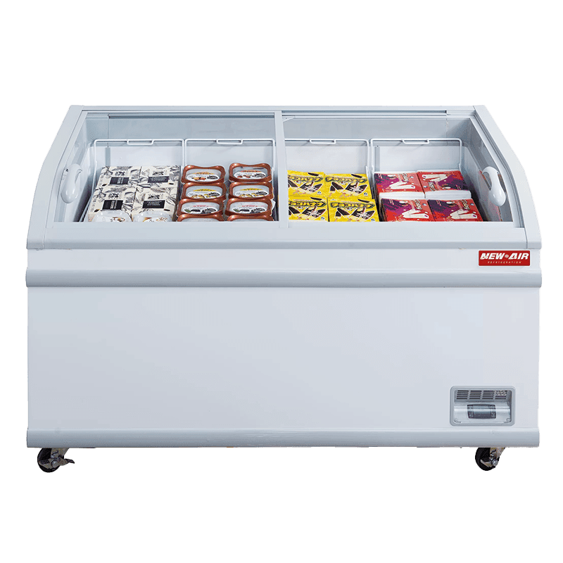 New Air NIF-80-CG 80" Curved Glass Island Freezer