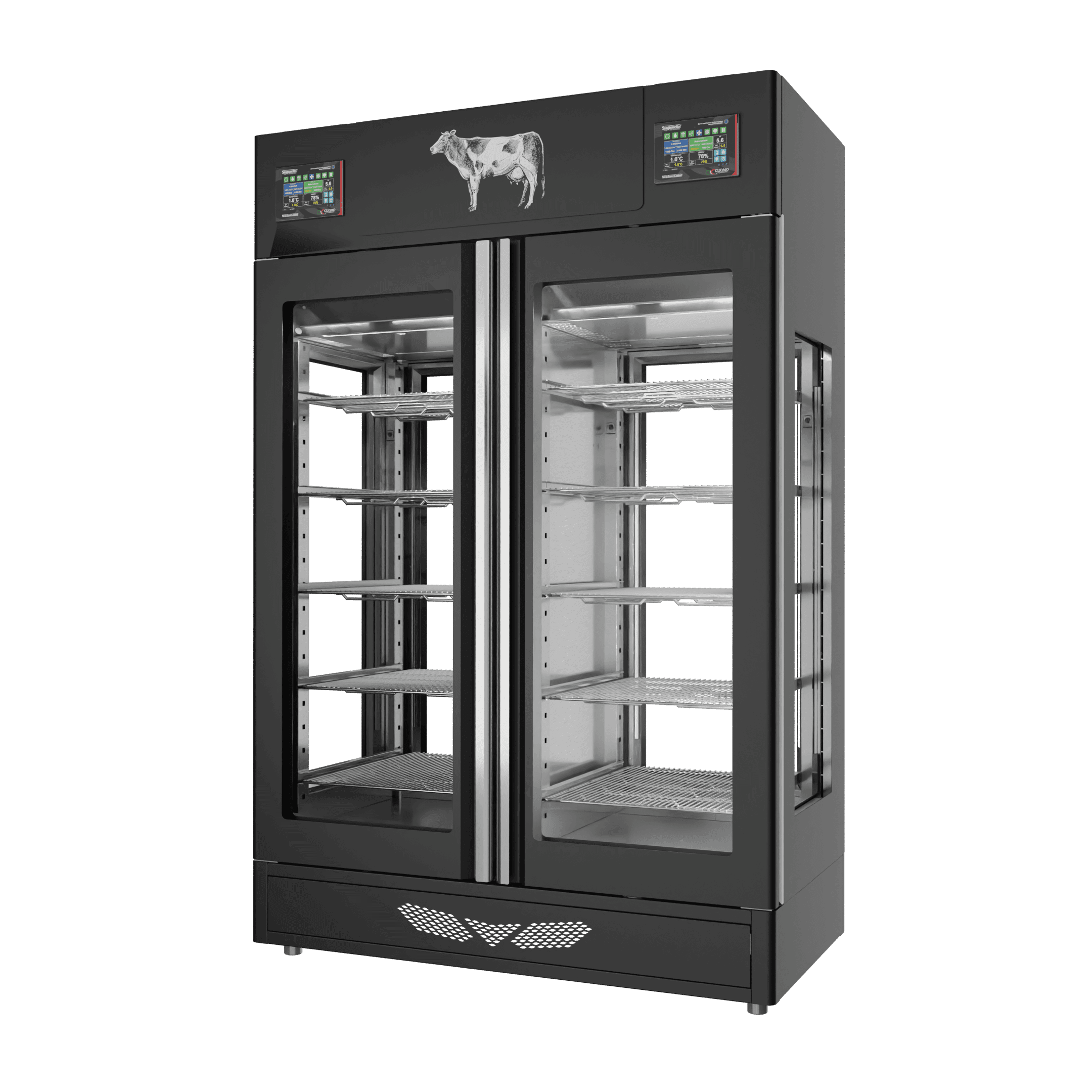 Stagionello® Maturmeat® 100+100 kg Meat Curing and Salami Curing Cabinet Combo with Climatouch®, Fumotic® – Total View