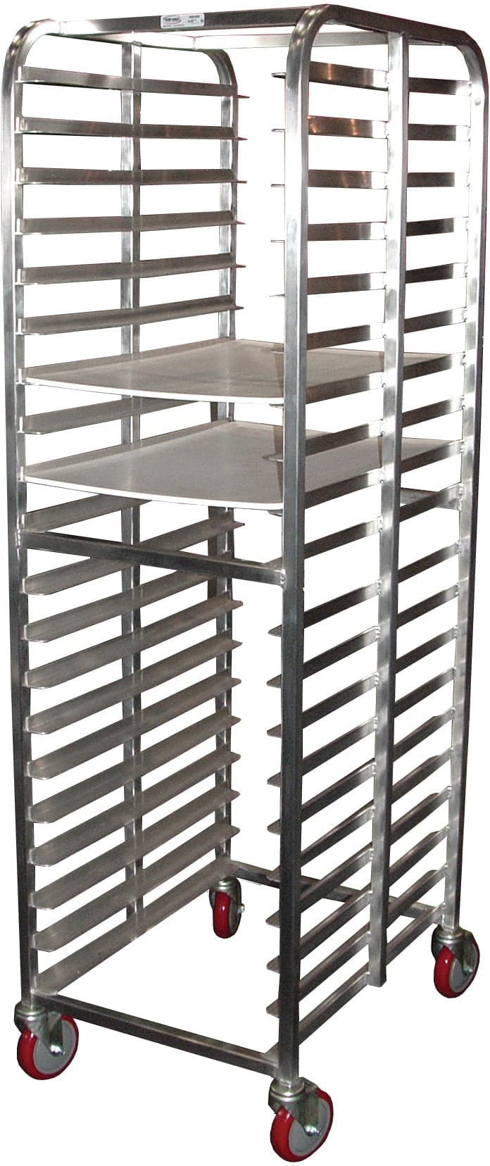 Winholt - 12-18" Pan End Loading Heavy Duty Pan Rack with Plate Casters, Reinforced Brace - AL-1812BP-XB