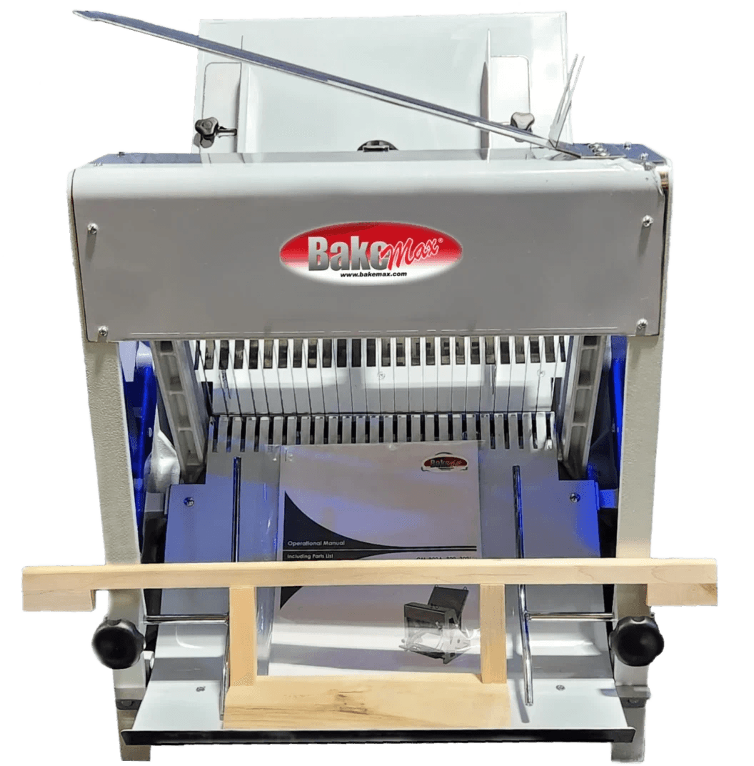 Bakemax - 0.5″ Slice Thickness 29 Blades Countertop Gravity Feed Soft Crusted Bread Slicer - BMGF001-2