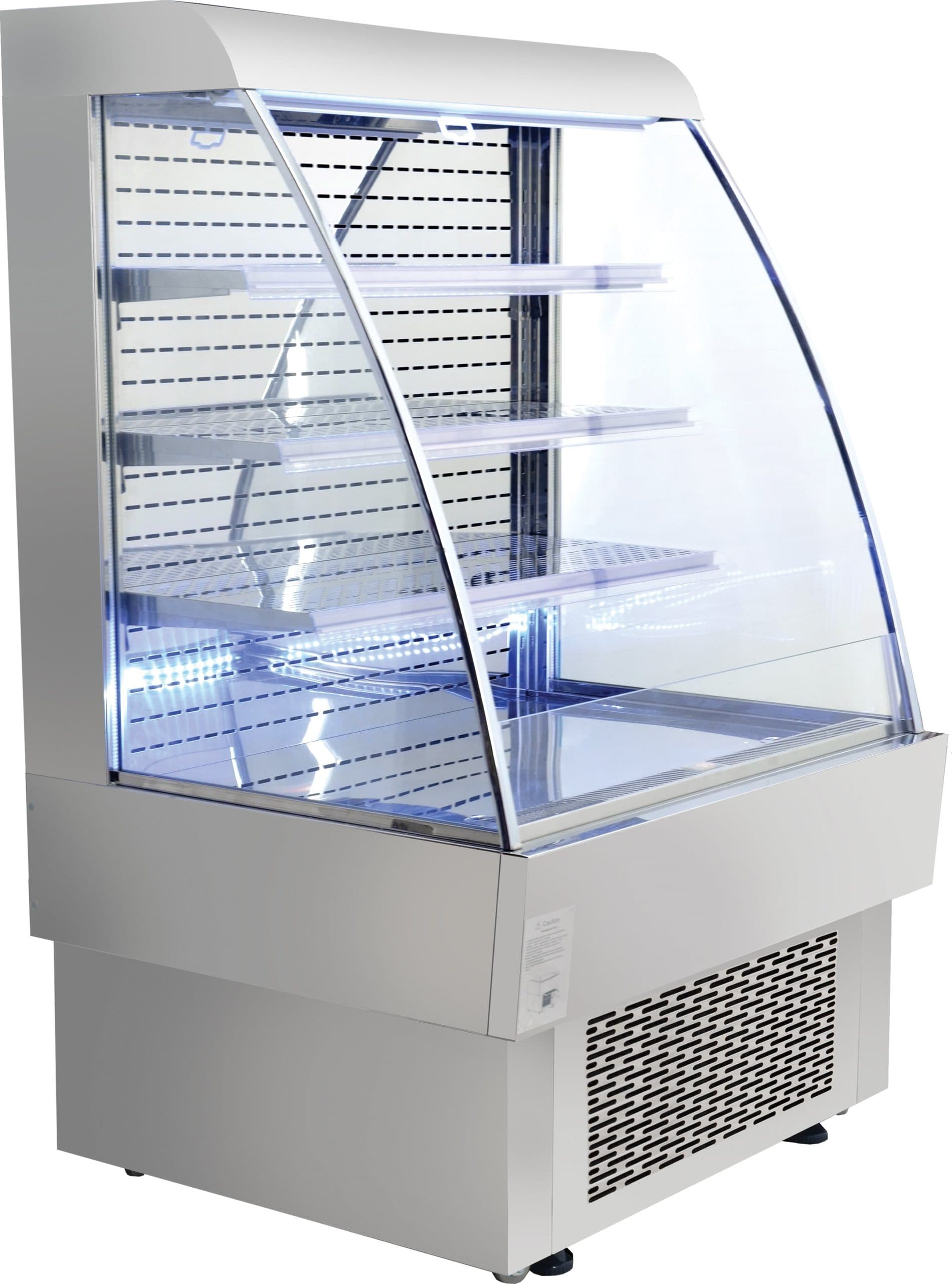 39″ Three (3) Shelf Grab-and-Go Open Refrigerated Floor Display Showcase, 13.42 cu.ft (380 L), Stainless Steel