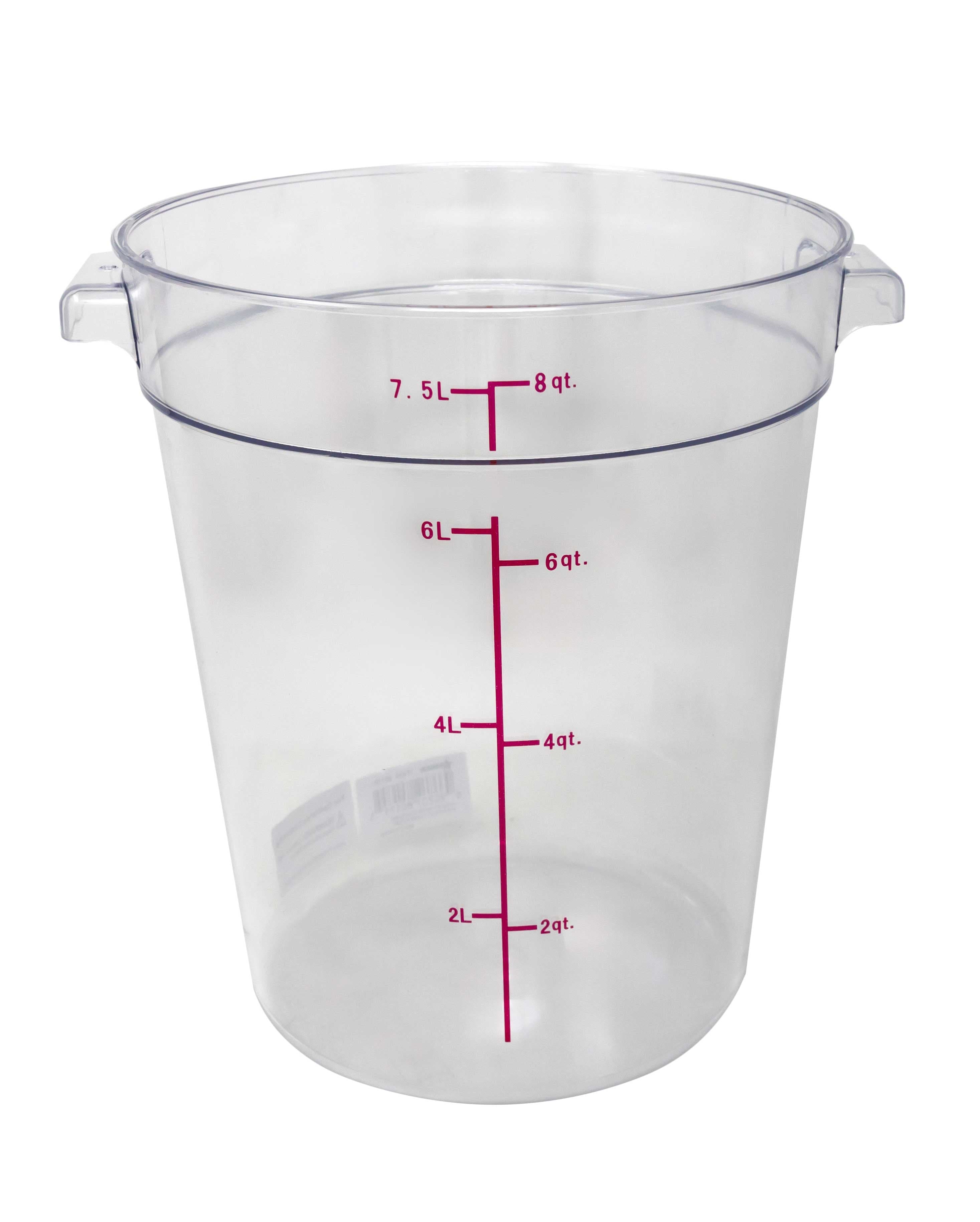 8 qt Polycarbonate Clear Round Food Storage Container