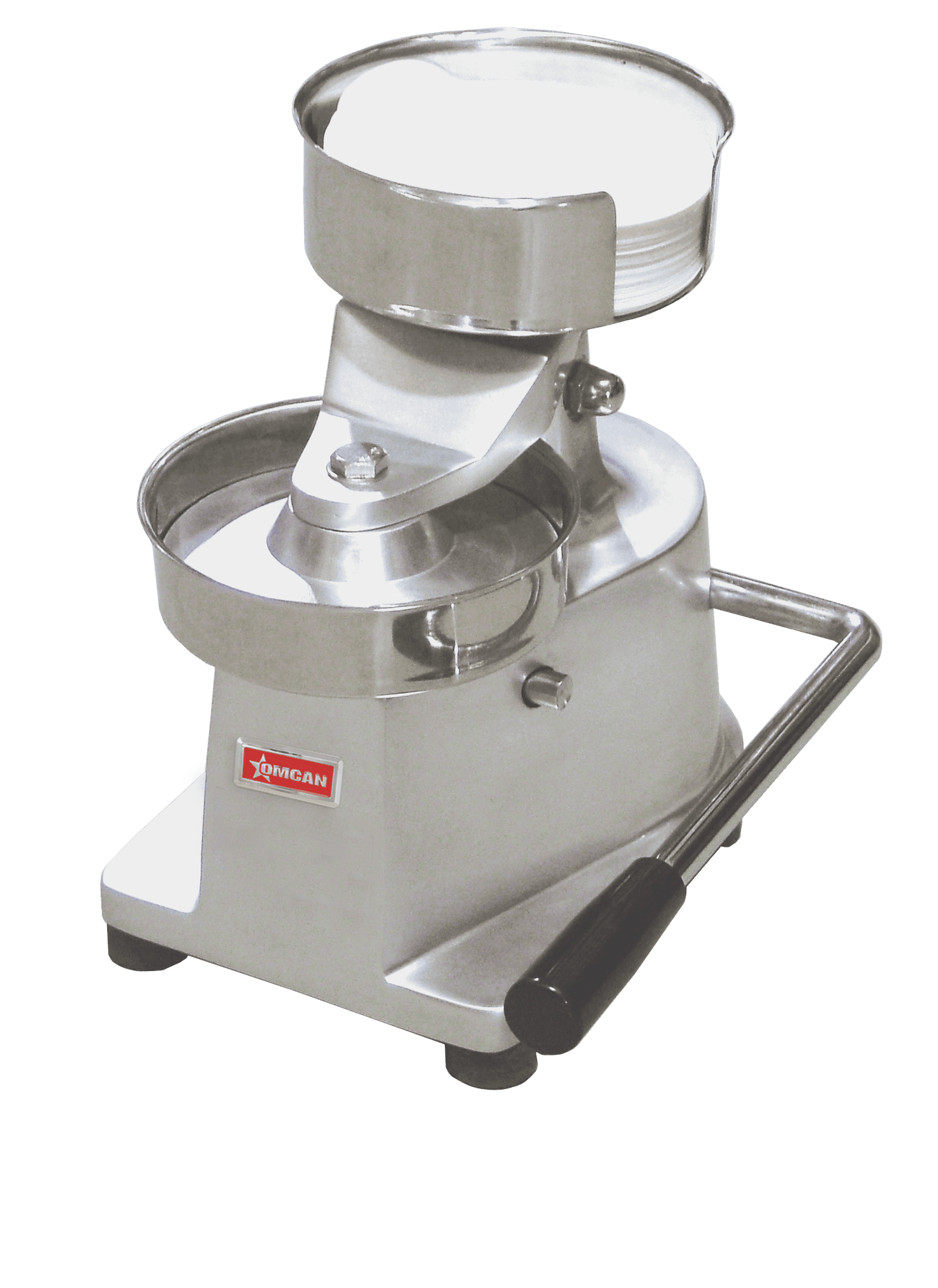 Top-Down Press Patty Maker with Rear-Mounted Paper Holder with 5″ Diameter
