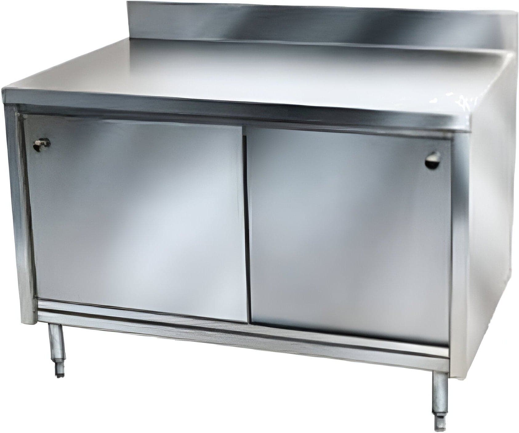 Winholt - 72" Stainless Steel Cabinet Base Hinged Door With Work Table - STCT-HD3072-MS