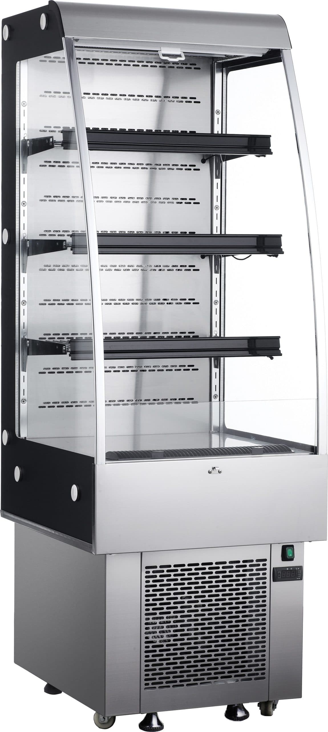 24” Three (3) Shelf Grab-and-Go Open Refrigerated Floor Self-Serve Display Case , 9 cu.ft. (252L), Silver