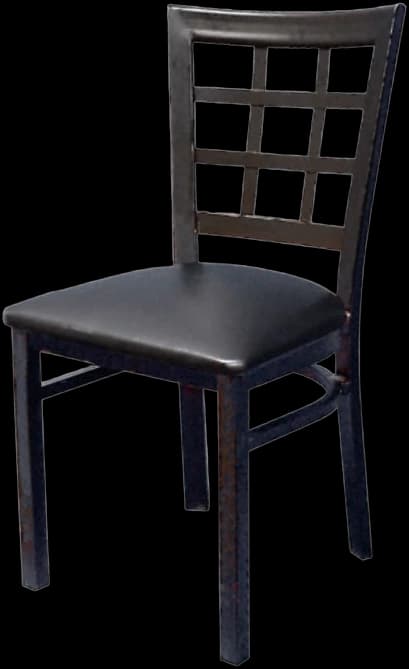 ATS 85-YL Metal Window Back Chair, Black Frame