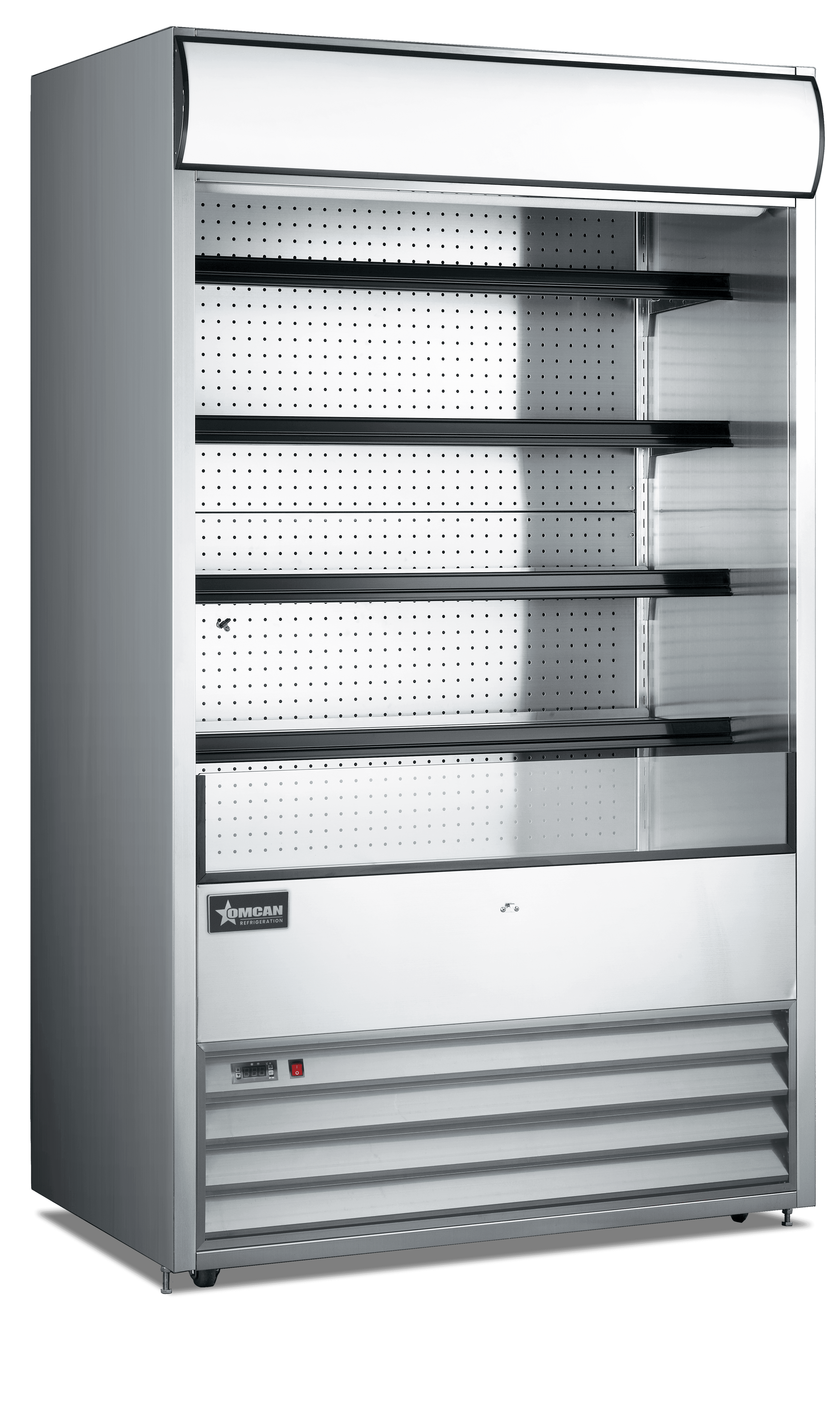 48″ Four (4) Shelf Grab-and-Go Open Refrigerated Floor Self-Serve Display Case, 24.7 cu.ft. (700 L), Stainless Steel