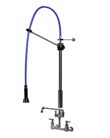 HIMI Products – Instinct Pre-Rinse Faucet Unit with 60″ Hose, Wall Mount Bracket, 8″ Wall Mount Base Faucet + 12″ Add-On Faucet – IF6000-8WAF