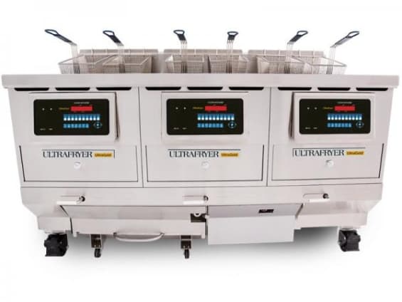 Ultrafryer – E20-18 Three Vat Commercial Electric Deep Fryer with UltraClear Filtration – B-E20-18-3-UC