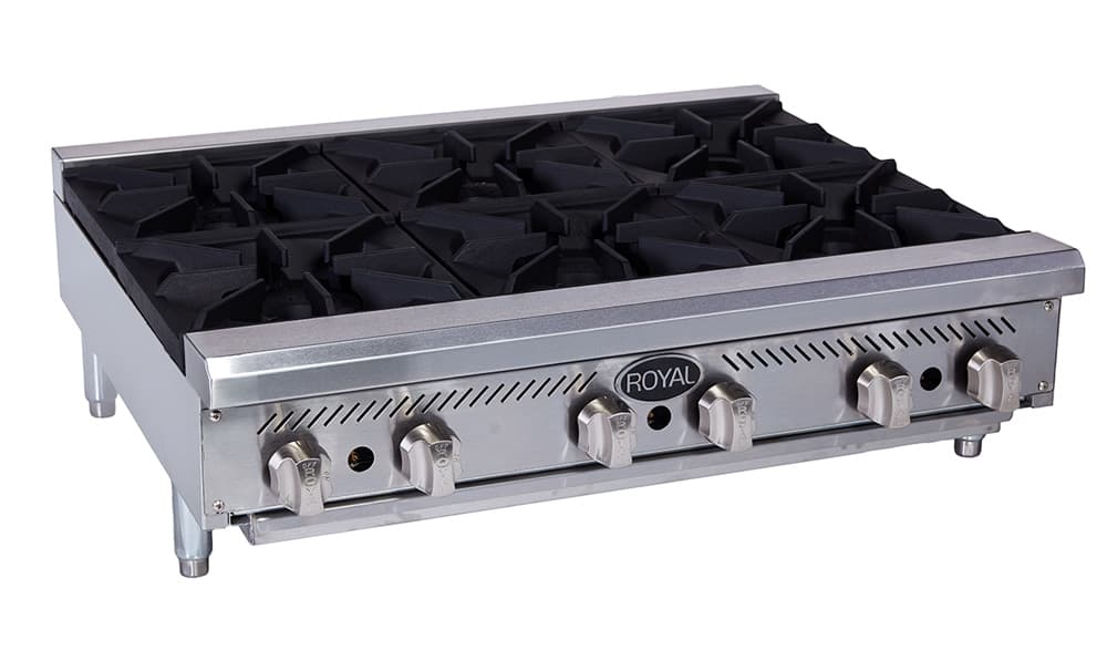 Royal – 12″ Stainless Steel Heavy Duty 2 Burners Gas Hot Plate – RHP-12-2