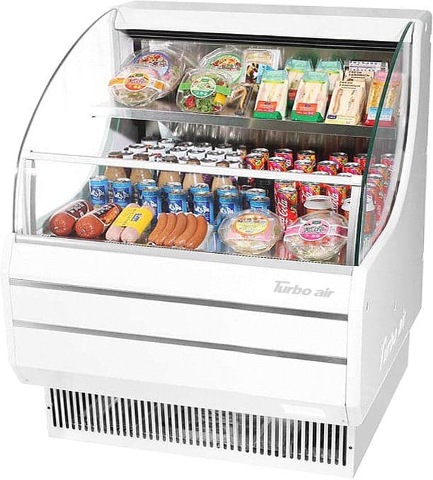 Turbo Air - 28" Commercial Low-Profile White Horizontal Open Air Display Merchandiser - TOM-30LW-N (ETA 5-6 Weeks)
