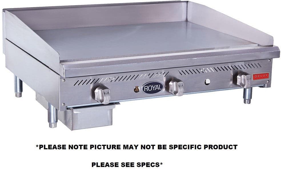 Royal - Delux 48″ Stainless Steel Heavy Duty Deep Manual Griddle - RDMG-48-D