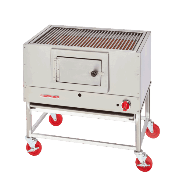 American Range – 36″ Stainless Steel Wood Fired CharBroiler with Log Lighter and, Pack of 4 Casters – AMSQ-36 Special Order