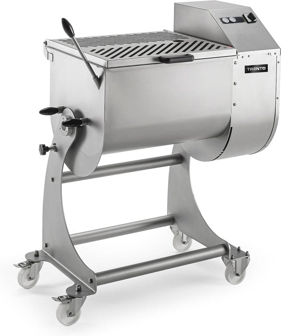 Trento 176lbs (80kg) Heavy-Duty Stainless Steel Electrical Meat Mixer with Two Mixing Arms – 220V, 1Ph, 0.75HP (1,100W)