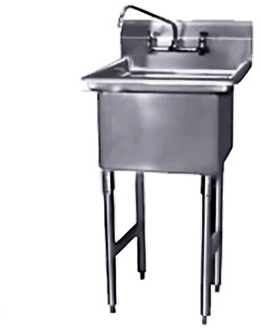 Winholt - 20" x 28" Stainless Steel One Compartment Sink with 9" Backsplash - WS1T2028