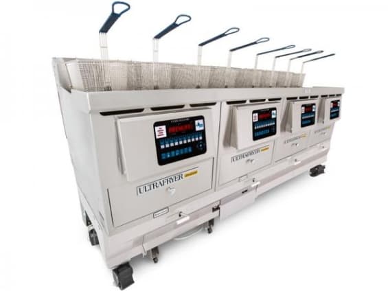 Ultrafryer – E20-18 Four Vat Industrial Electric Fryer with UltraClear Filtration – B-E20-18-4-UC