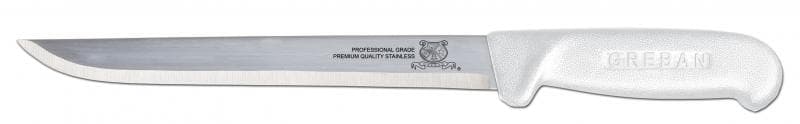 8" Straight Blade Fillet Knife with White Handle