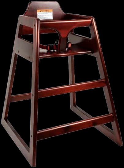 ATS Solid Wood High Chair, Dark Mahogony