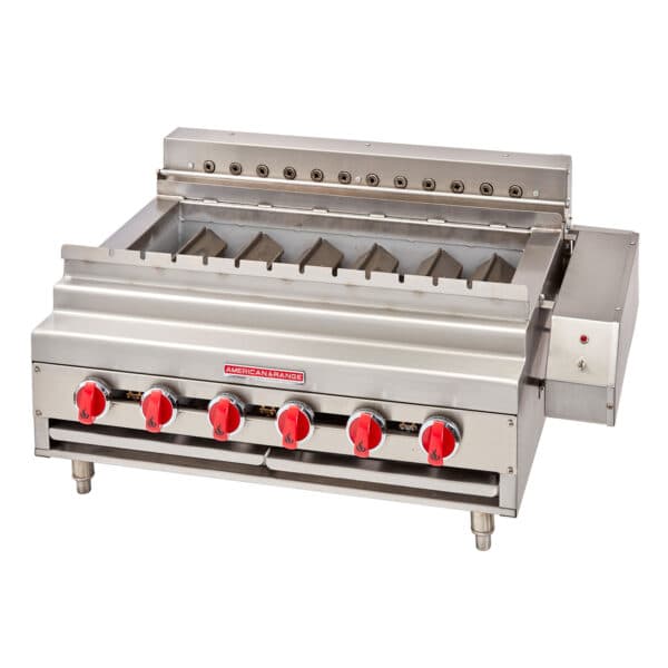 American Range – 24″ Stainless Steel Countertop Gas Rotisserie Kebob Charbroiler – ARKB-24-R