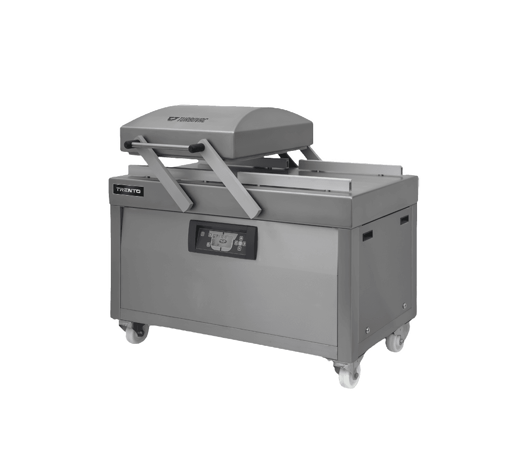 Turbovac 50000 / L10 long-lasting-build Double Chamber Vacuum Packaging Machine with Stainless Steel Cover and Flat Working Surface with 24″ Seal Length – 220V, 3 Ph