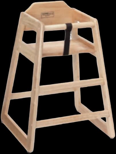 ATS Solid Wood High Chair, Natural