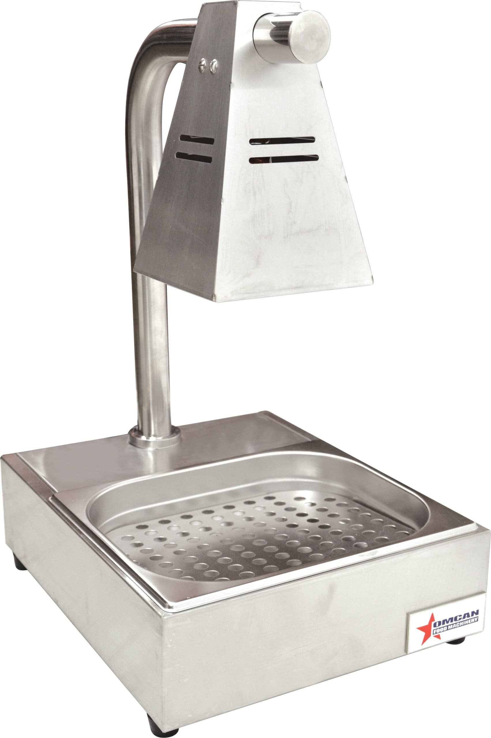 Commercial Fry Dump Holding Station Portable Electric Food Warmer One Infrared Bulb Freestanding with Tray – 275W, 110V