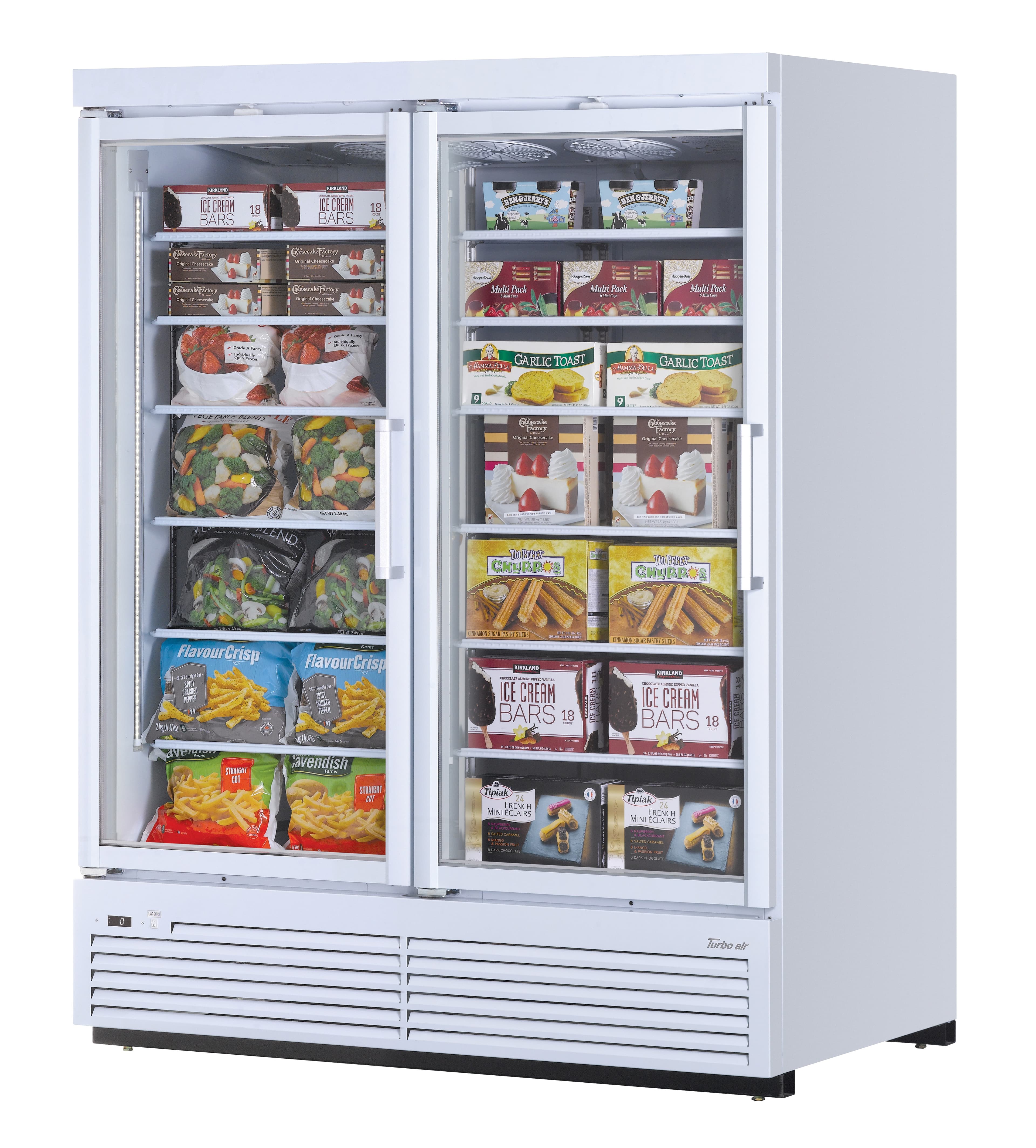 Turbo Air – Super Deluxe Glass Merchandiser Freezer, 65-1/8″ Wide – TJMF-55SDW(B)-N