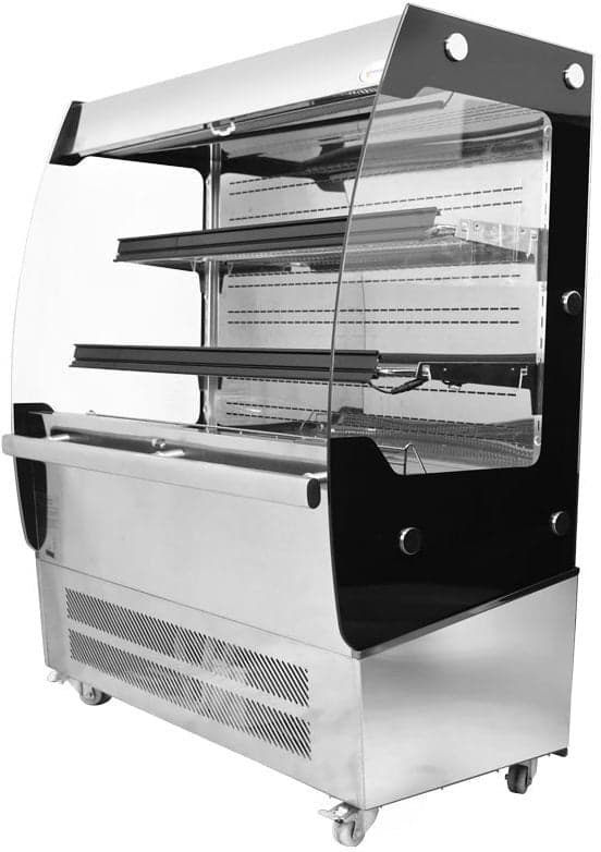 39″ Two (2) Shelf Grab-and-Go Open Refrigerated Floor Self-Serve Display Case, 7 cu.ft. (200 L), Stainless steel