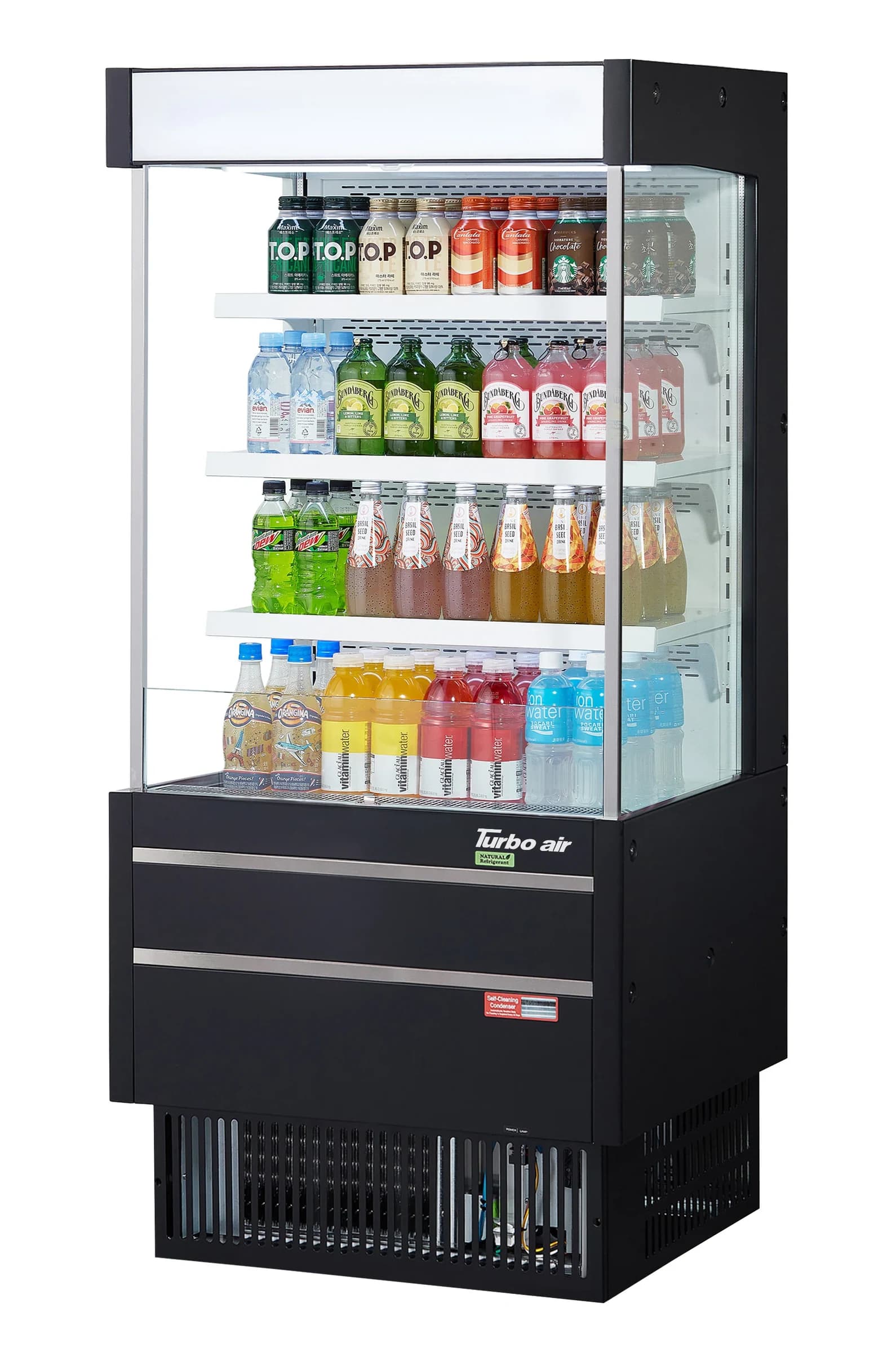 Turbo Air – 28″ Black Vertical Air Curtain Open Display Merchandiser with 3 Adjustable Shelves – TOM-25MSEB-N