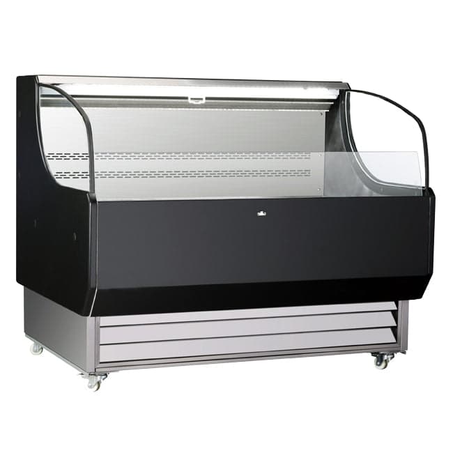 52" Grab-and-Go Open Refrigerated Floor Self-Serve Display Case, 13.07 cu.ft. (370 L), Black
