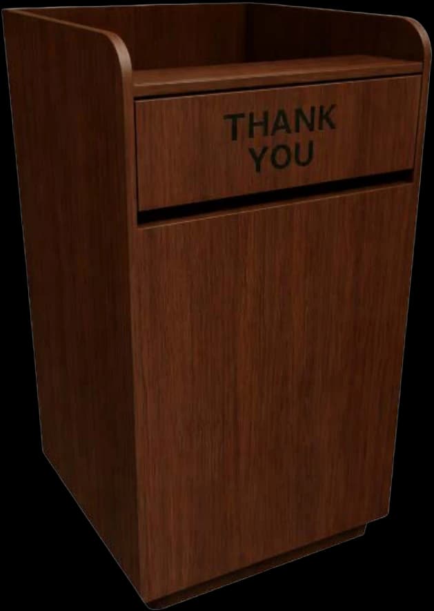 ATS Laminated Trash Receptacle, Walnut