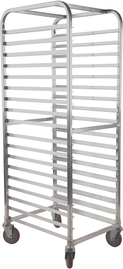 Winholt - Holds 15-18" Medium Duty Trays End Loading With Locking Casters Aluminum Pan Rack - AL-1815B-LC