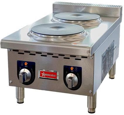 Countertop Electric Hot Plate, 2 Burners, 4000W, 208V/60Hz/1Ph