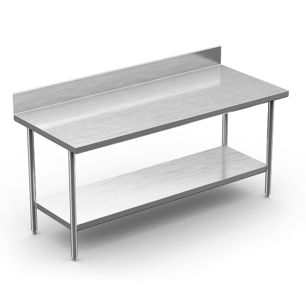 Winholt 30″ x 72″ All Welded Stainless Steel Knock-Down Table with Backsplash and Undershelf – DTSBB-3072-HKD
