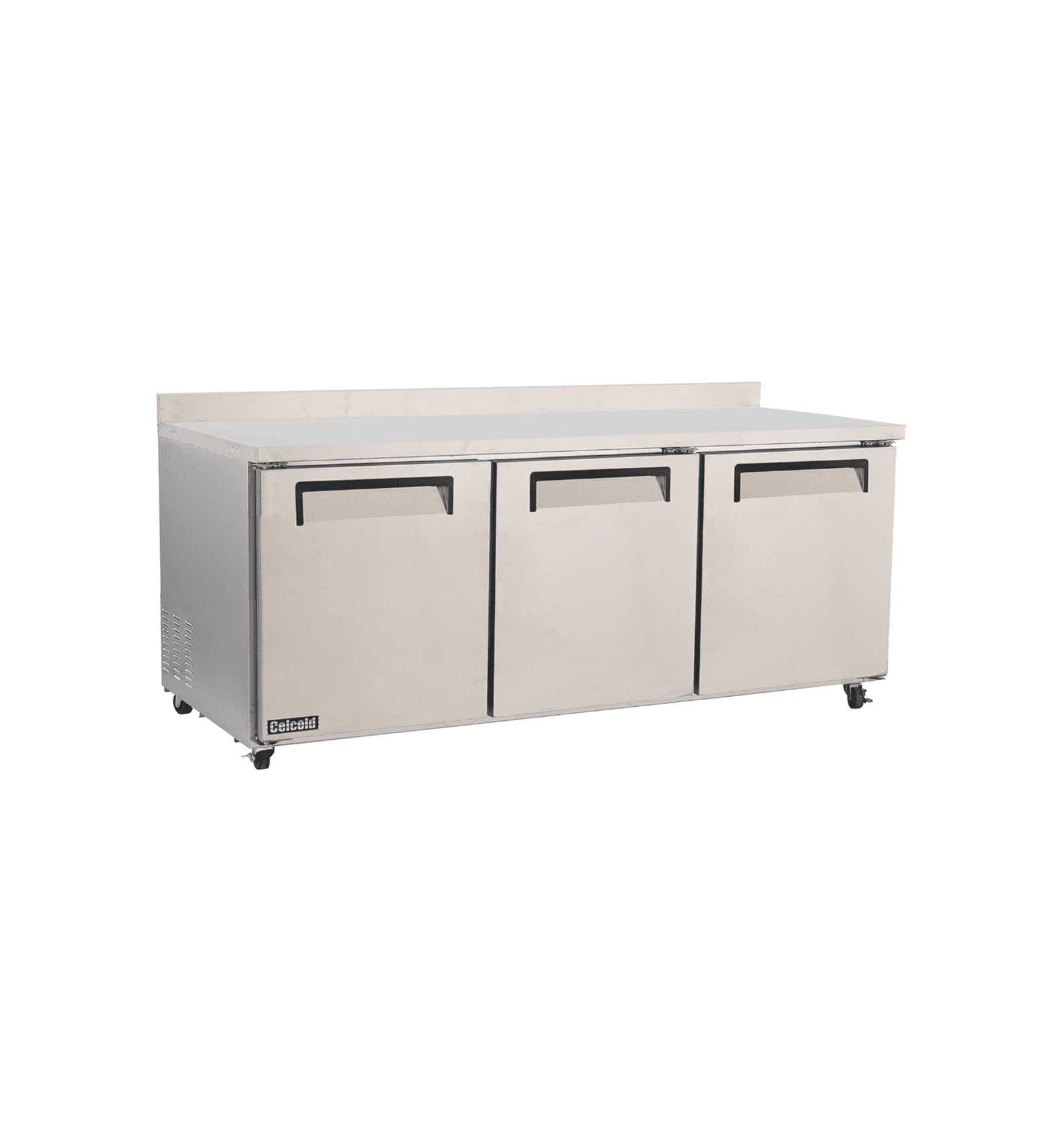 Celcold – Under Counter Refrigerator, reach in, three-section, rear mount self-contained refrigerati – CUC72RA