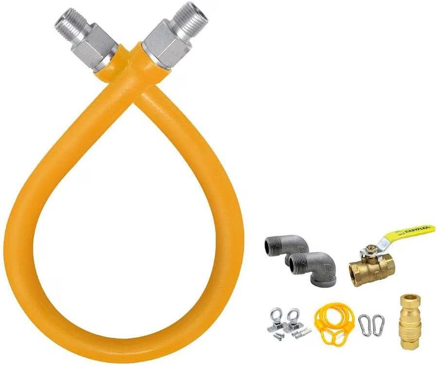 Fagor - Easyflex 3/4" x 48" Gas Hose Connector Kit with Quick Disconnect - EFGC-FS-034-K1-48