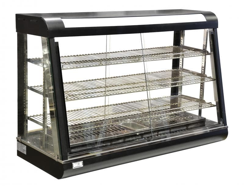 47" Countertop Display Warmer, 3 Shelves, Sliding Doors, Self/Full-Service, 1500 W