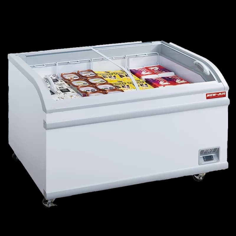 New Air NIF-56-CG Curved Glass Display Chest Freezer – 56 Inch