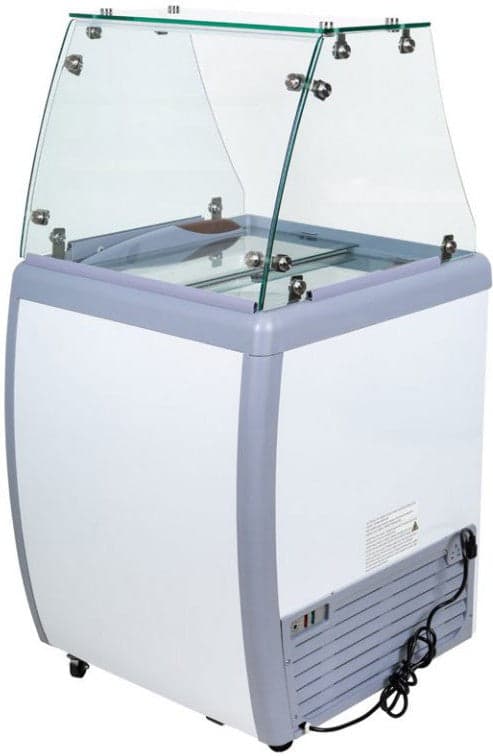 26″ 4+2 Tubs Capacity Ice Cream Dipping Freezer with Flat Sneeze Guard