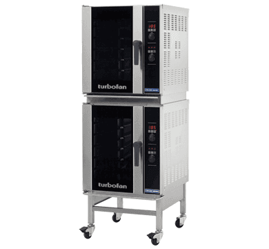 Turbofan – Half Size Sheet Pan Digital Electric Convection Oven Double Stacked With Castor Base Stand – E33D5/2C