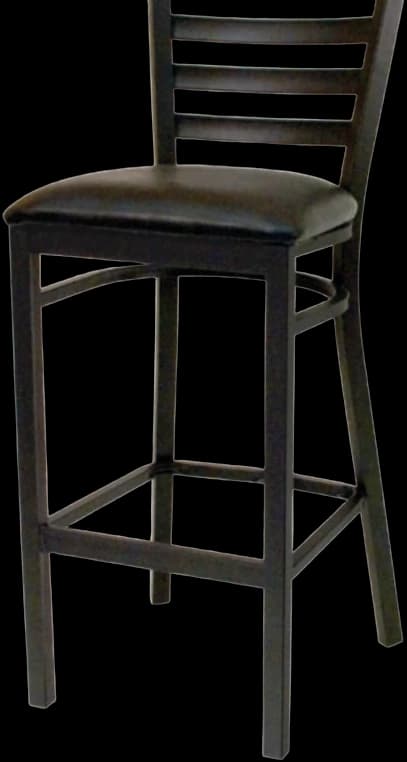 ATS 77-YL-BS Metal Ladder Back Barstool, Black Frame