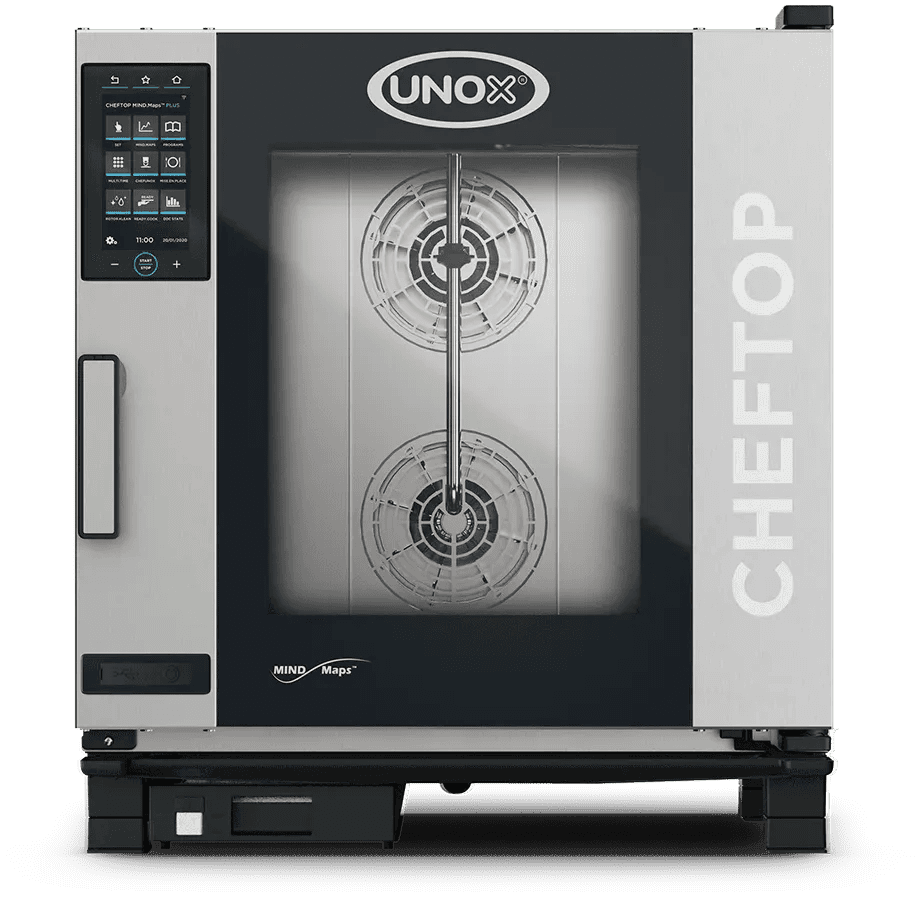 Unox - CHEFTOP MIND.Maps COUNTERTOP PLUS Natural Gas 7 Trays Half-Size Combi Oven with Left-Hinged Door, 1Ph, 120V - XAVC-0711-GPLM