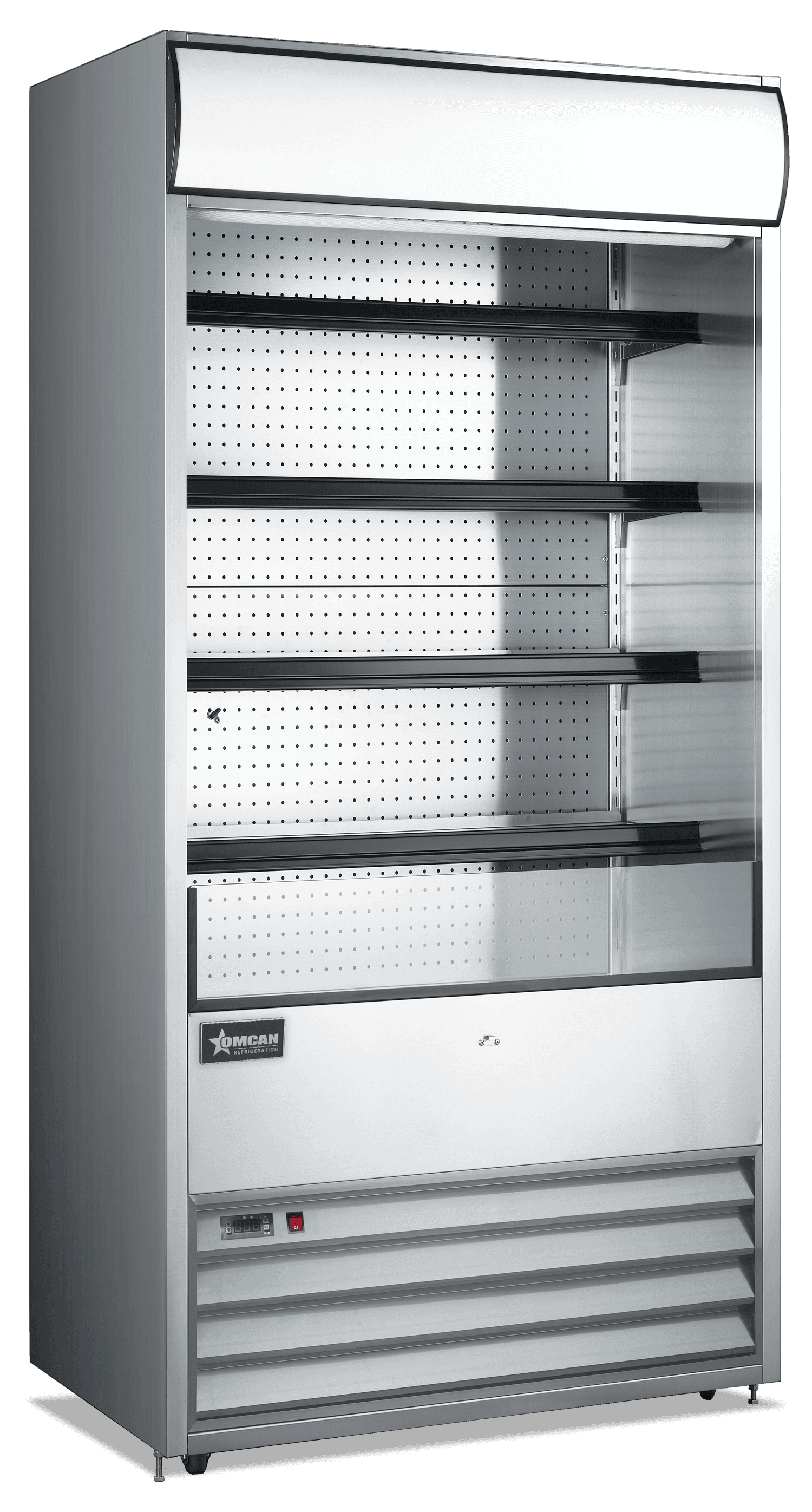 36″ Four (4) Shelf Grab-and-Go Open Refrigerated Floor Self-Serve Display Case, 18.7 cu.ft. (520 L), Stainless Steel