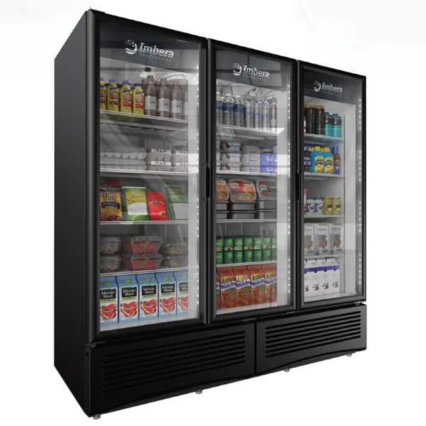 Imbera 79″ Three (3) Glass Door Refrigerator, 71 cu.ft. (2011 L), Black