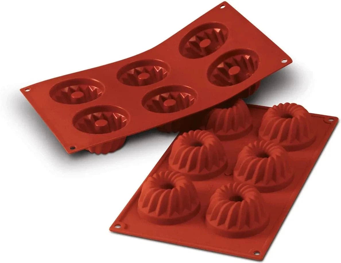 Silikomart – 2.7" x 1.4" Silicone 6 Compartment Gugelhopf Baking Mold – SF058