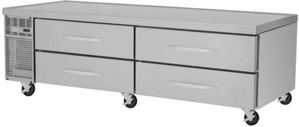 Turbo Air - PRO Series 84" Two-Section Silver Freezer Chef Base with 4 Stainless Steel Drawers - PRCBE-84F-N (ETA 5-6 Weeks)