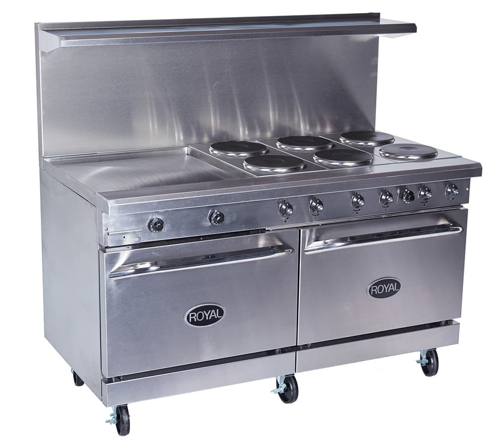 Royal – 72″ Electric Range, 72″ Thermostatic Griddle, 2 Convection Ovens – RRE-GT72-CC