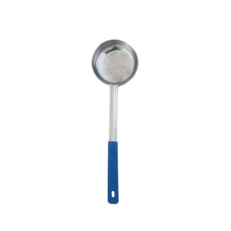 8 oz. One-Piece Stainless Steel Solid Portion Control Spoon with Blue Handle