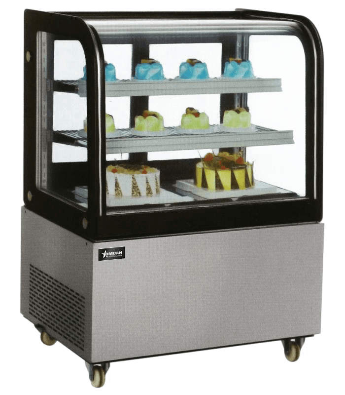 36″ Two (2) Shelf Curved Edge Refrigerated Floor Display Case, 9.5 cu.ft. (270 L)