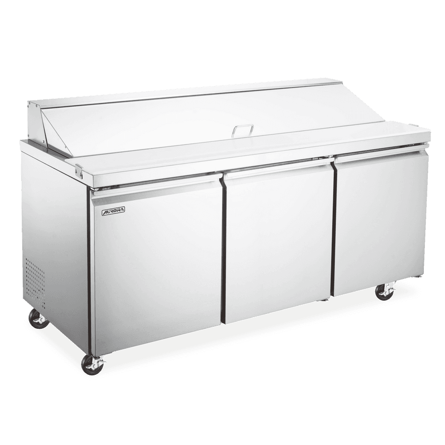 Aurora 70″ Three (3) Door Refrigerated Sandwich/Salad Prep Table, 19.5 cu.ft. (553 L), Stainless Steel